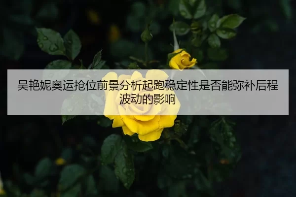 吴艳妮奥运抢位前景分析起跑稳定性是否能弥补后程波动的影响